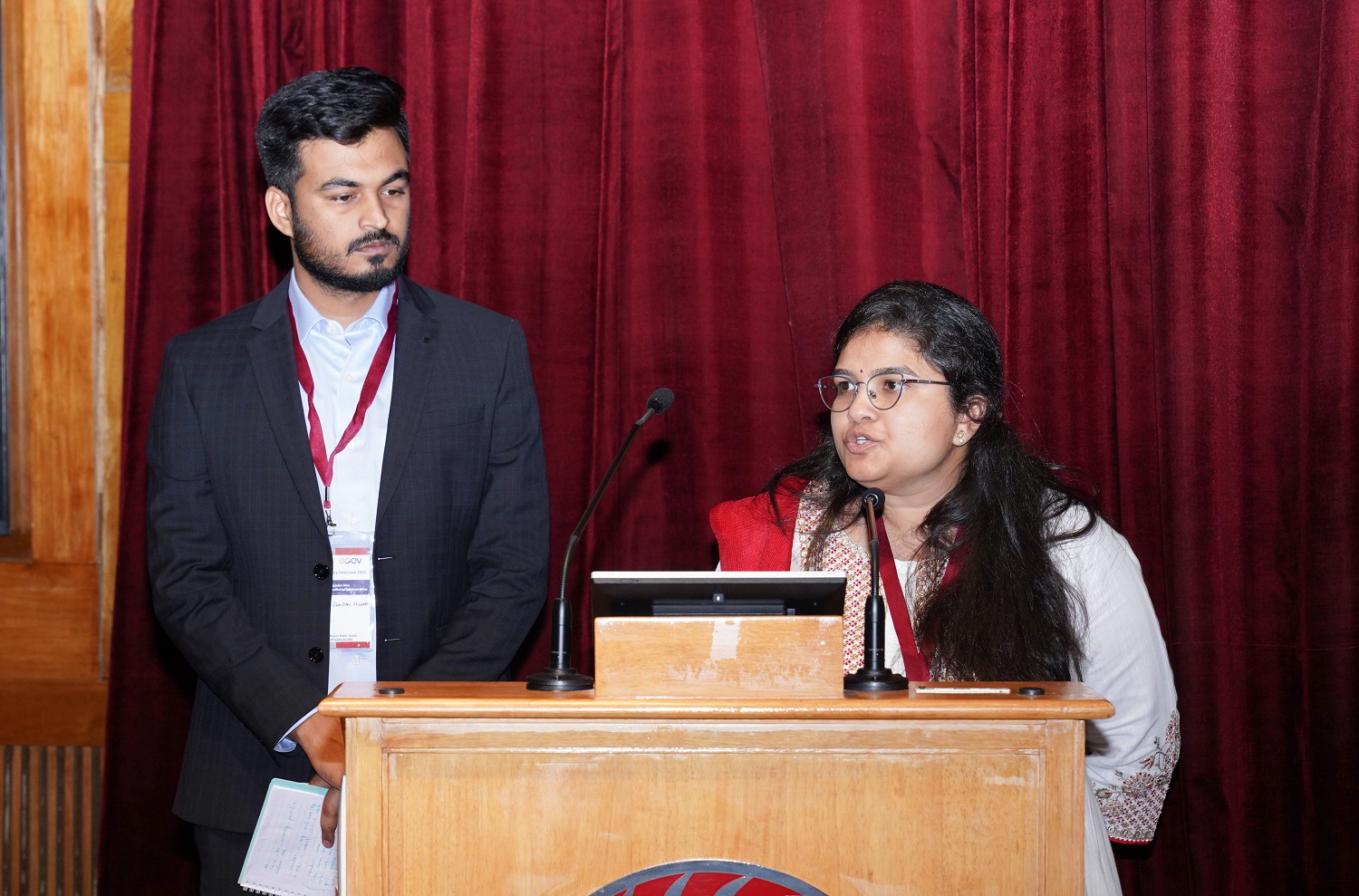 (L-R) Executive Officers from the Government of Odisha - Ashalata Rachmala and Soumya Ranjan Mishra - shared implementation lessons from multi-sectoral digital transformation efforts. 