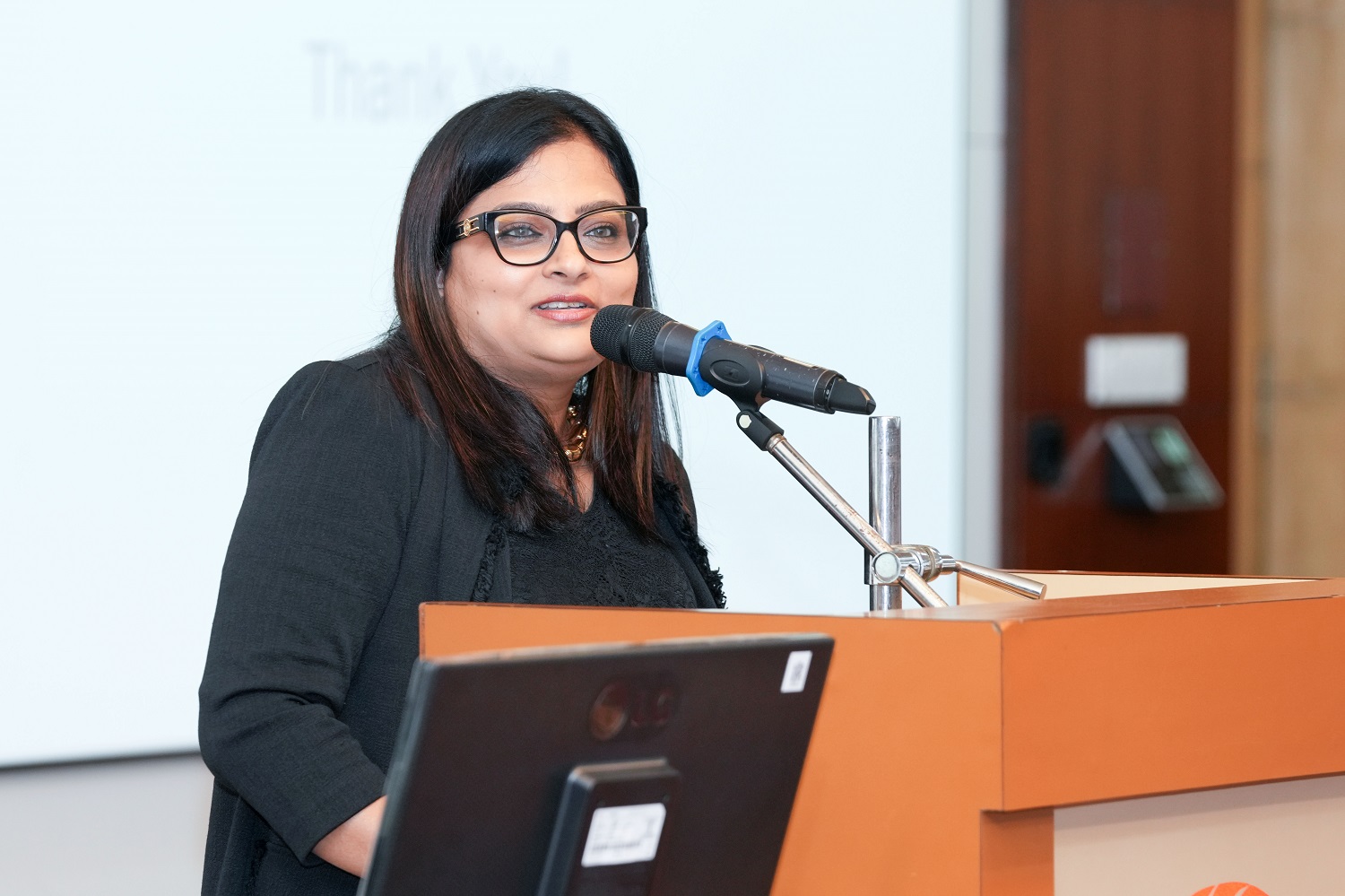 Chief Guest of the PGPEM inauguration, Kaveri Ingale, Managing Director of Operations, Believe, and PGSEM 2009 alumna, emphasises the shift from what to think to how to think in her keynote address.