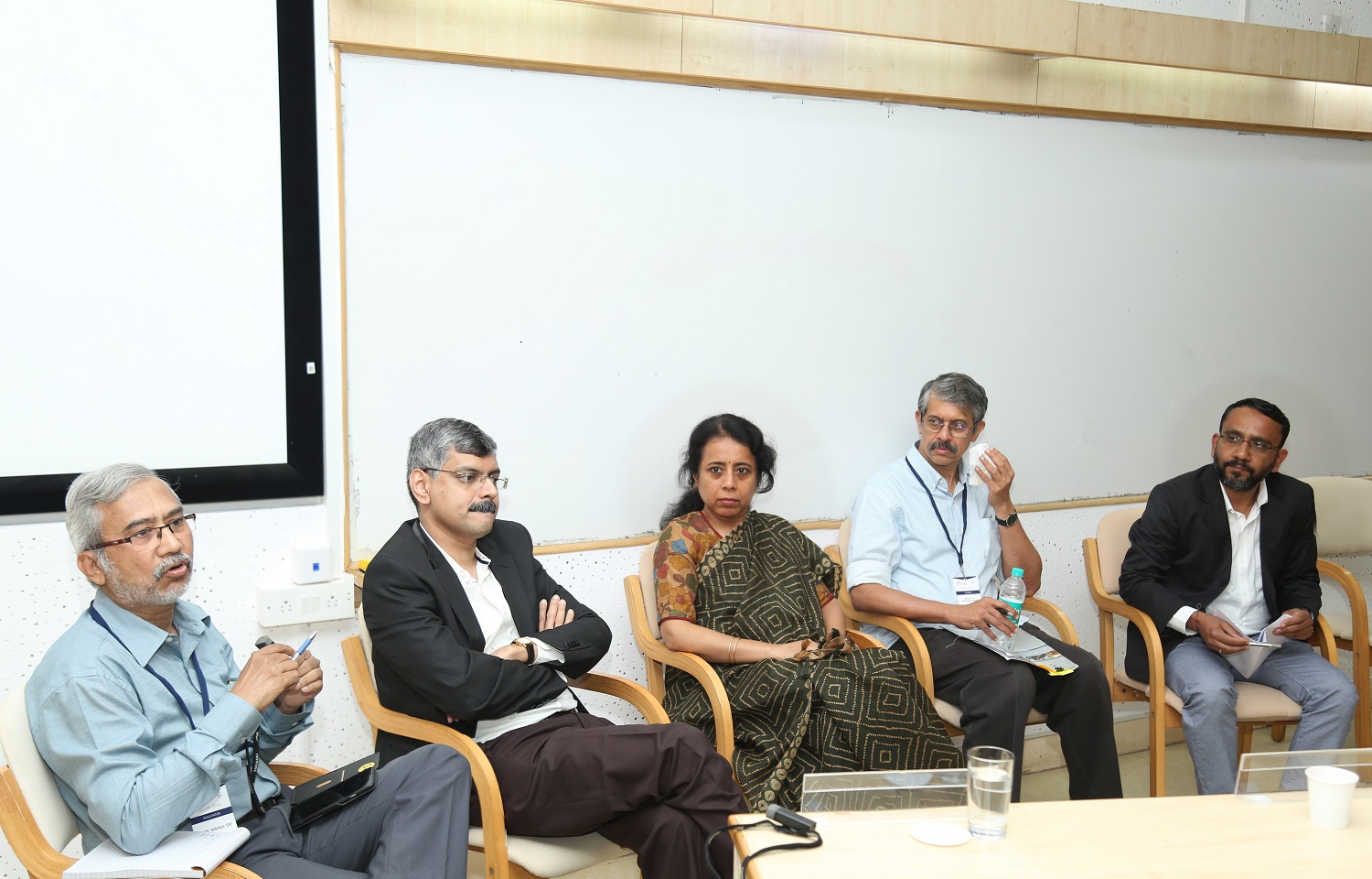 Prof. Rahul Dé, Dean, Programmes and faculty in the Information Systems area, IIM Bangalore moderated the panel discussion on ‘Digital Fluency: Rethinking IS in the Management Curriculum’. (L-R) Prof. Rahul Dé; Prof. Rejie George Pallathitta, faculty from the Strategy area, IIM Bangalore; Dr. Nandini S, Senior VP, HR & Organizational Development, Infosys; Prof. Raghav Rao, IS area, University of Texas, San Antonio and Amit Nigam, VP, Products, RedBus.