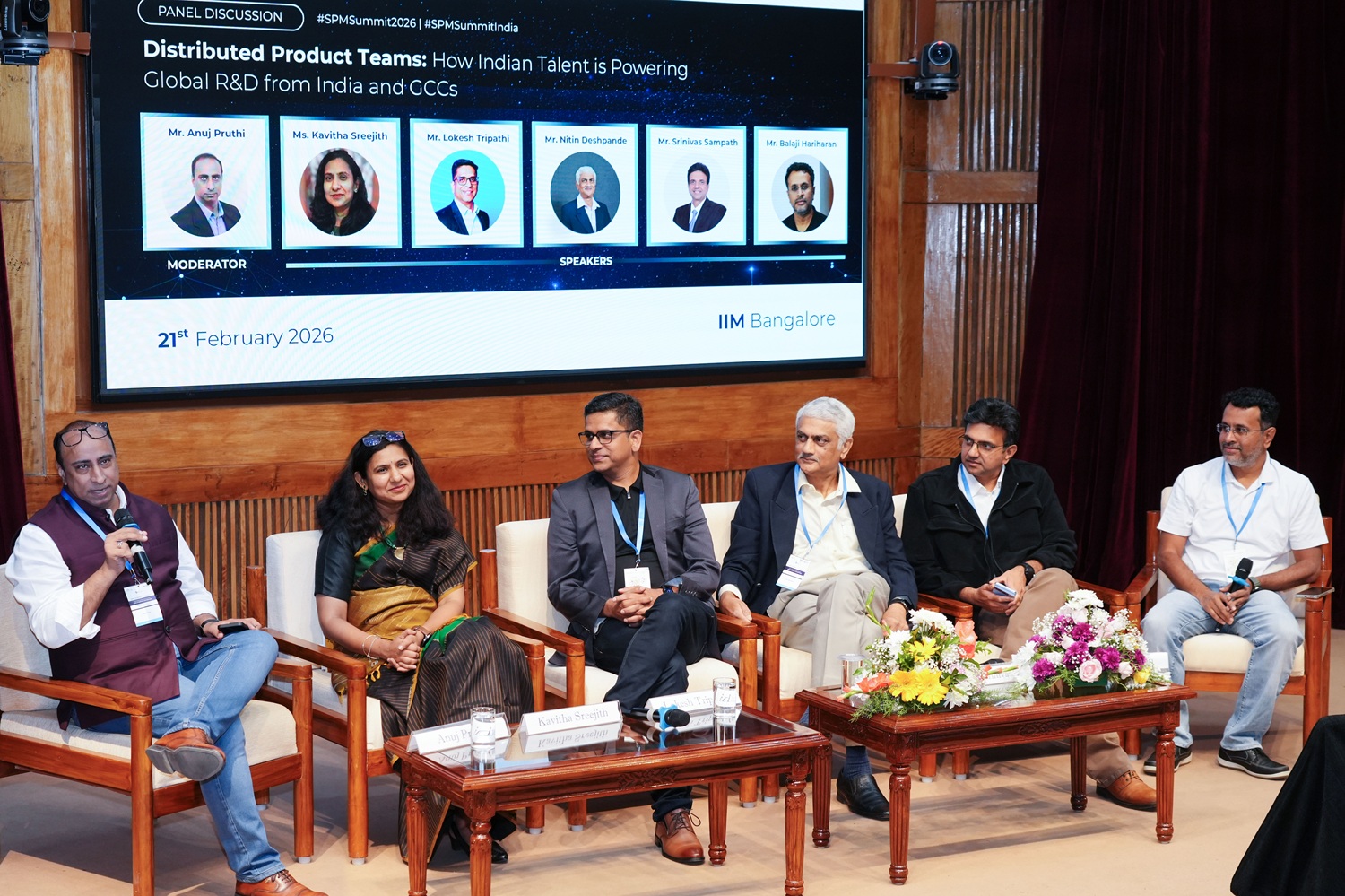 (L-R) Day 2 of the three-day summit featured a panel titled ‘Distributed Product Teams: How Indian Talent is Powering Global R&D from India and GCCs’ with deliberations from moderator Anuj Pruthi, Product and GCC Leader; and panelists Kavitha Sreejith, Executive Director, JPMorgan Chase & Co.; Lokesh Tripathi, VP, Product Management, Salesforce; Nitin Deshpande, Independent Consultant; Srinivas Sampath, VP, R&D Site Leader, Upland Software India Pvt Ltd; and Balaji Hariharan, Co-Founder BlueOne.ai.