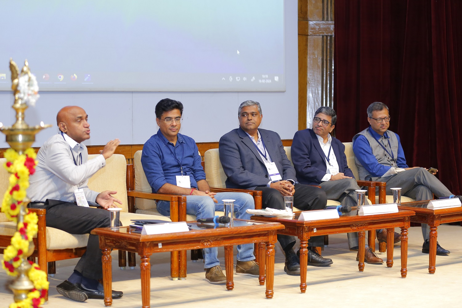 Haragopal Mangipudi, Global Board Member, ISPMA, moderates the panel discussion on, ‘Product Innovation and the Emerging Role of AI’. (L-R) Haragopal Mangipudi; Viraj Tyagi, CEO, eGov Foundation; Rishi Nayar, SVP & Country Head, Ellucian; Suresh Rajagopalan, CEO, Wibmo, a PayU Company, and Somshubro Pal Choudhury, Partner, Bharat Innovation Fund.