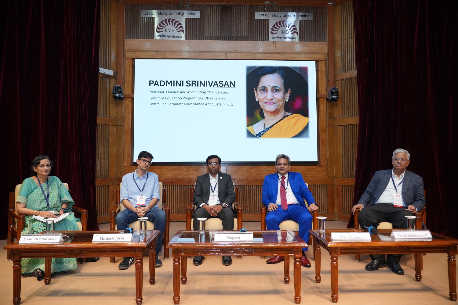(L-R) Prof. Padmini Srinivasan, F&A area, moderating the panel discussion, ‘Healthcare financing for tomorrow’, featuring Himesh Joshi, Co-Founder & CEO, AYU Health; Dr. Nagesh R. Medical Director, Kauvery Hospital - Electronic City; Harikrishnan Ramakrishnan, Founder & CEO, WeAssist, and P. Sunil Krishnan, Co-founder & CEO, Svantantra Integrative Neuro Rehab.