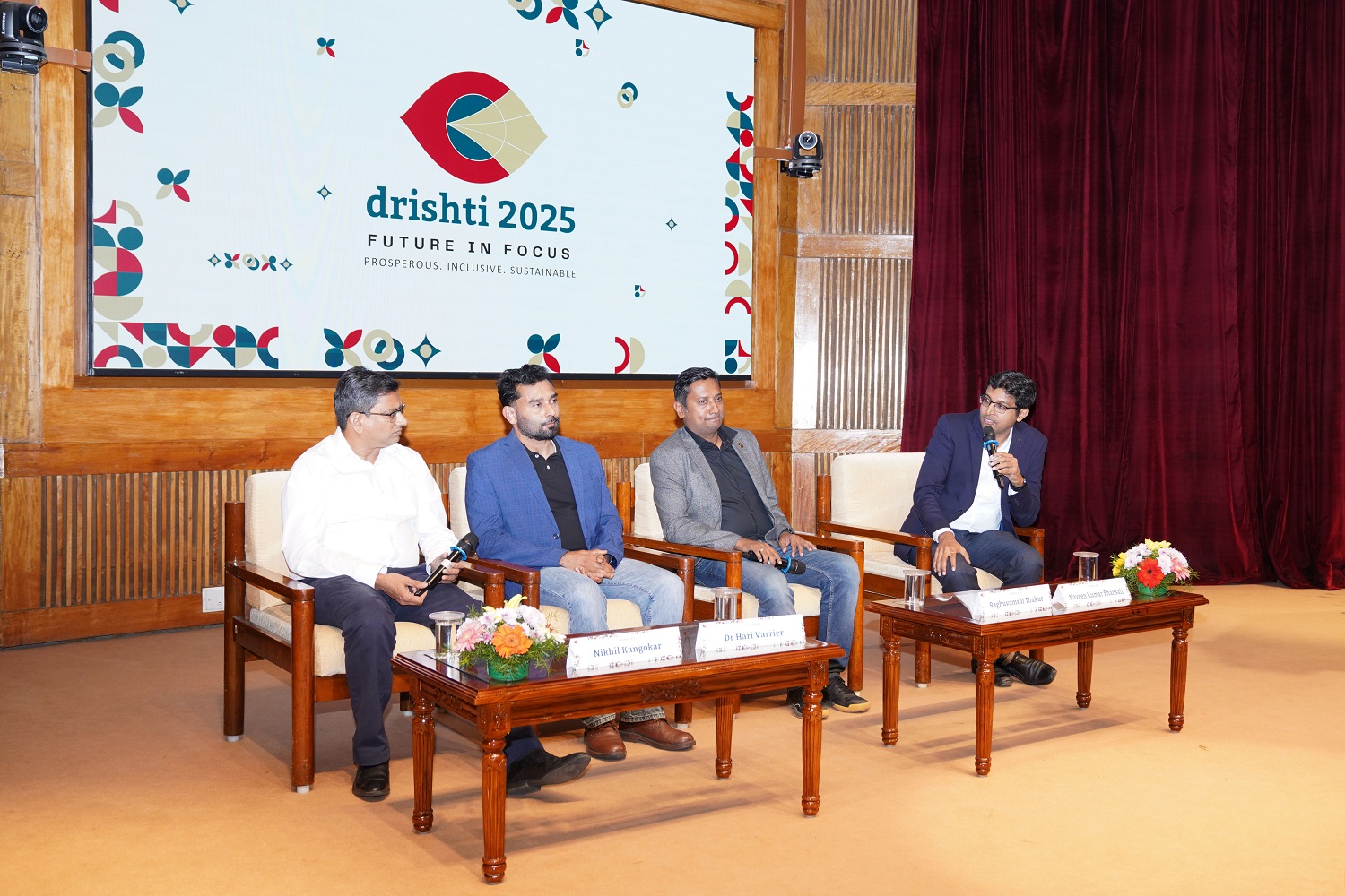 (L-R) At the panel discussion on ‘AI at the Core – Shaping the Future of Business & Society’, Nikhil Kangokar, Head of Engineering, BT Group; Hari Varier, Senior VP – IoT & AI-Smart Products, Havells; Raghuvamshi Thakur, Co-Founder & COO, Prodoc AI, with Naveen Kumar Bhansali, Co-Founder, BlitzAI & Adjunct Faculty, IIM Bangalore, as the moderator, outlined how enterprise AI is shifting from generic intelligence to proprietary output.