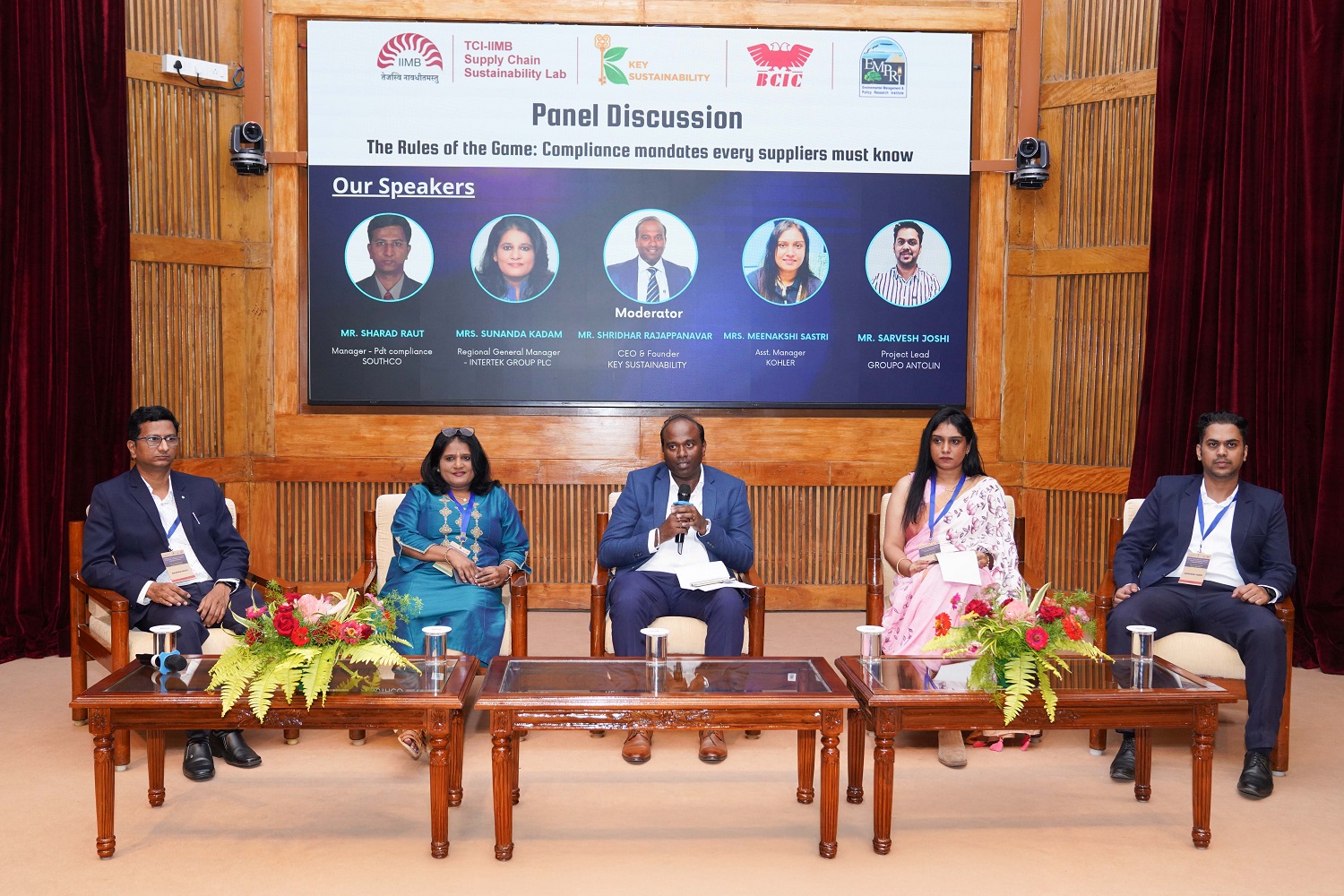 (L–R) Sharad Raut, Global Product Compliance Manager, Southco; Sunanda Kadam, Regional General Manager, Intertek Assuris (India & Middle East); Shridhar Rajappanavar, Founder & CEO, Key Sustainability Solutions; Meenakshi Shastri, Assistant Manager – Product Compliance, Kohler; and  Sarvesh Joshi, Project Lead, Grupo Antolin India, deliberated on what suppliers must do to remain competitive during the session, ‘The Rules of the Game: Compliance Mandates Every Supplier Must Know’. 