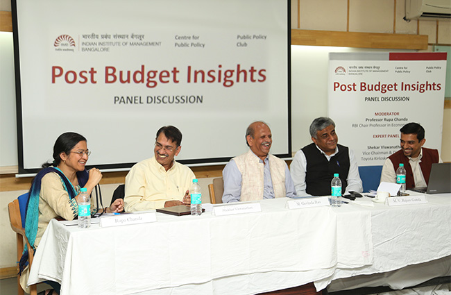 IIMB’s Centre for Public Policy hosts panel on Post Budget Insights on Feb 19, 2017
