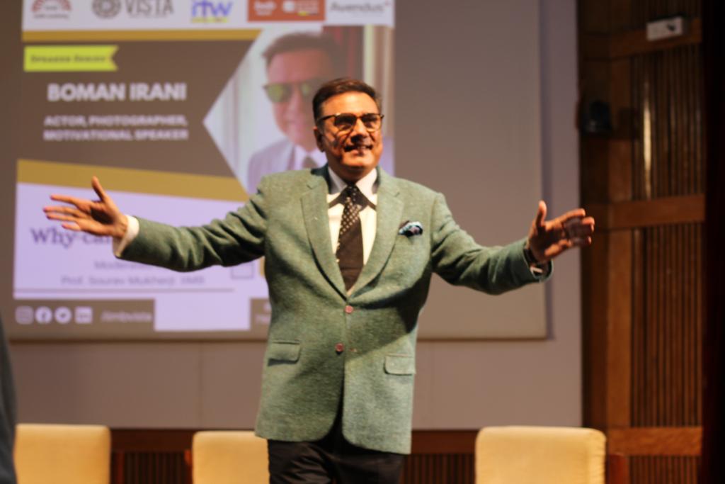 Vista 2022 drew to a close with a discussion featuring actor Boman Irani, Prof. Sourav Mukherji, Dean Alumni Relations and Development and faculty in the OB&HRM area at IIMB and Porf. S Raghunath on “Why Career is Not a Race”. Boman Irani’s advice to students: “Pace yourself; don’t be in a hurry”.  