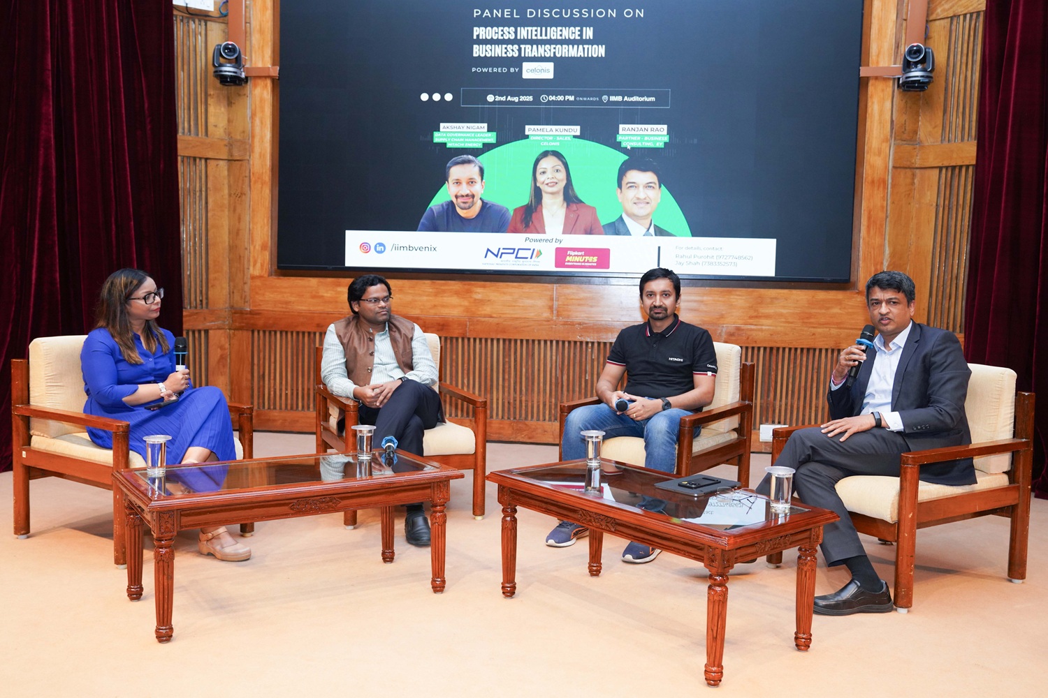 (L-R) A panel on ‘Process Intelligence in Business Transformation’, Pamela Kundu, Sales, Celonis, Prof. Rajeev R. Tripathi, Chairperson, Supply Chain Management, IIMB, Akshay Nigam, Leader, SCM, Hitachi Energy, and Ranjan Rao, Business Consulting, EY, discussed how data and tech are reshaping operations.