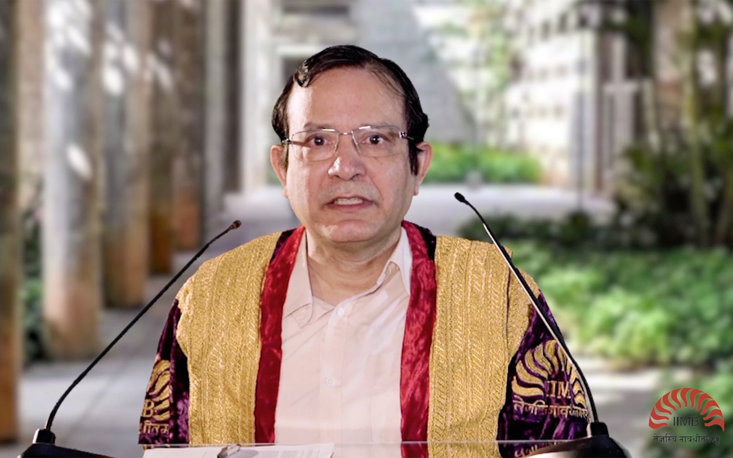 Professor Gopal Mahapatra, Chairperson, Post Graduate Programme in Enterprise Management (PGPEM), announces the list of graduating students virtually at the 46th Convocation.