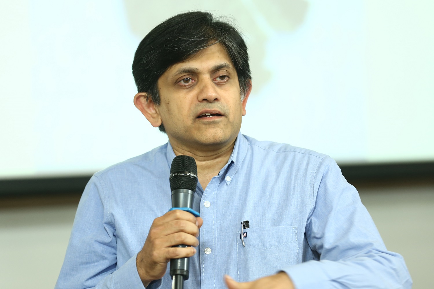 Prof. Anil B Suraj, co-author of the report and faculty, Public Policy area, speaks at the event.
