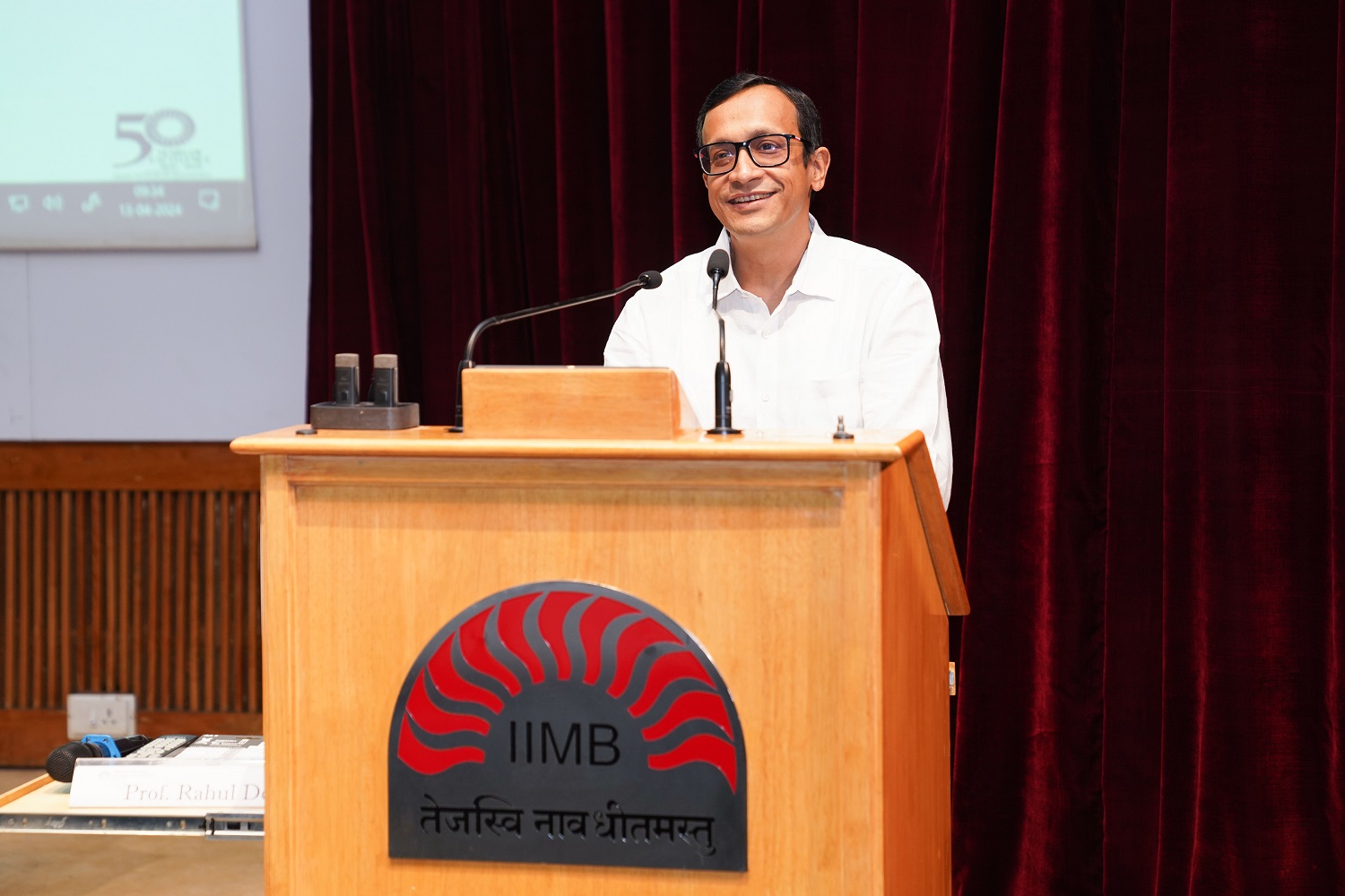 Prof. Ashis Mishra, Chairperson of the Post Graduate Programme in Enterprise Management and faculty of the Marketing area of IIMB, gave the address. He said to the PGPEM Class of 2024-26 that their two-year MBA journey at IIMB would be tough, but transformative.