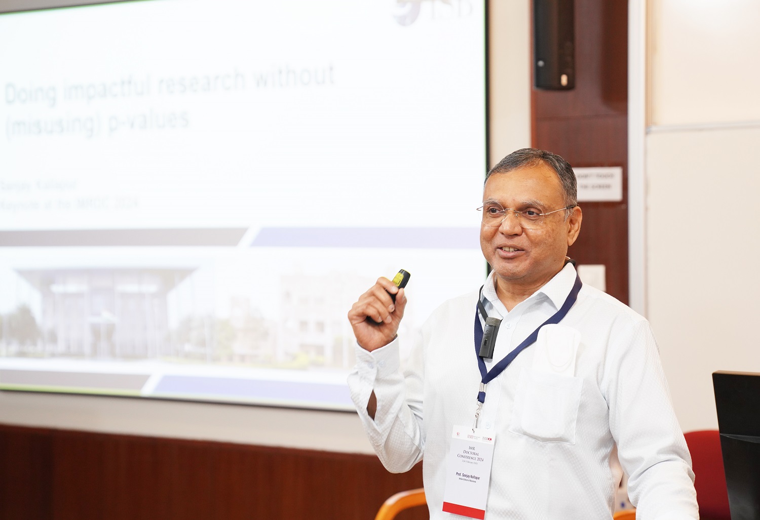 Professor Sanjay Kallapur from the Accounting department at the Indian School of Business, delivers the first keynote address on 'Doing Impactful Research Without (Misusing) P-values.'