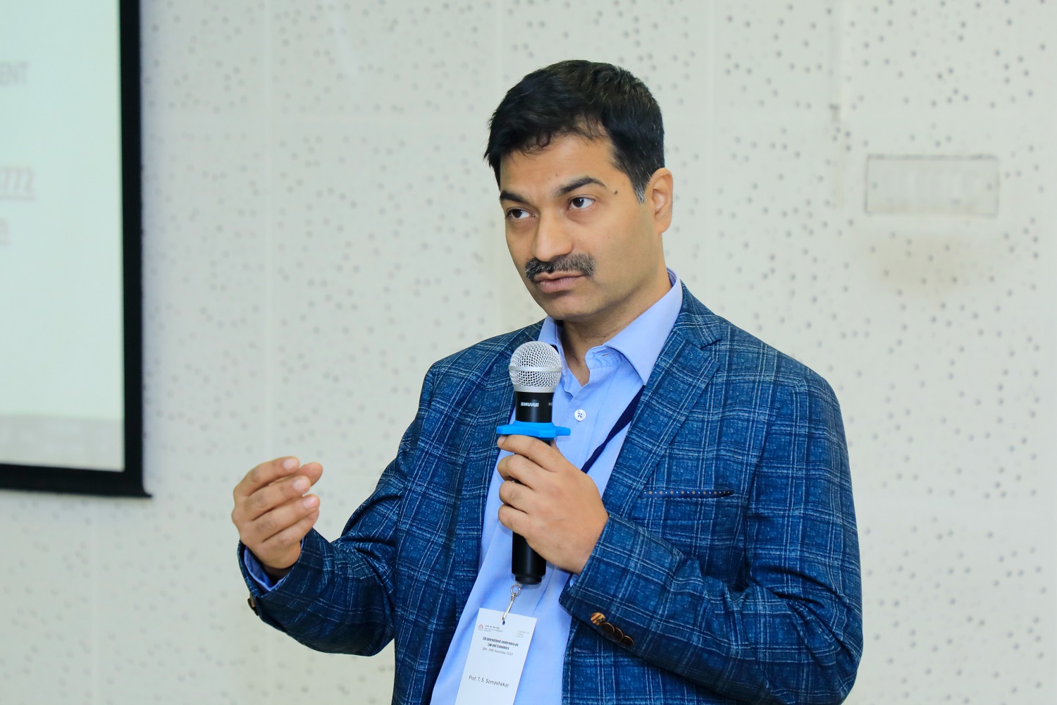 Prof. T.S. Somashekar, National Law School of India University, Bangalore, speaks at the panel discussion on 'Competition Policy and Law' at the Fifth International Conference on Law and Economics.