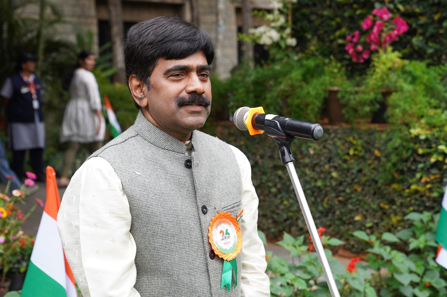 Professor U Dinesh Kumar, Director In-charge, IIM Bangalore, addresses the IIMB community on India’s 77th Republic Day, on 26th January 2026.