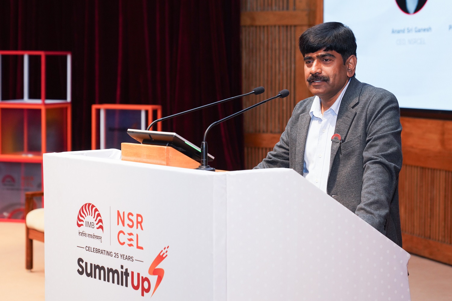 Prof. U Dinesh Kumar, Director In-charge, IIM Bangalore, discusses the importance of innovation for India's economy, during SummitUp 2025, hosted by NSRCEL on 21st November 2025, to mark its silver jubilee.