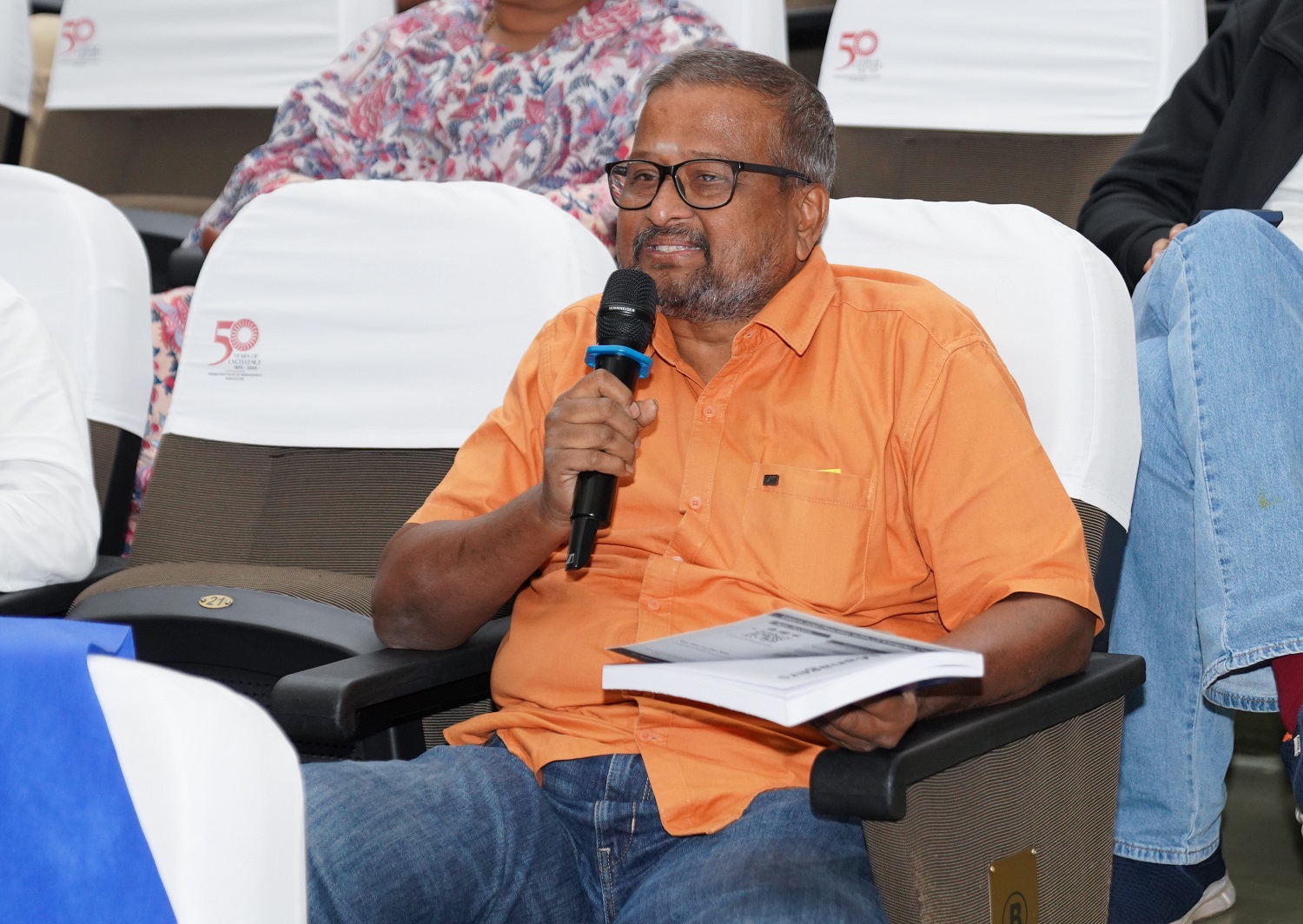 A member of the audience during the Q&A session.   
