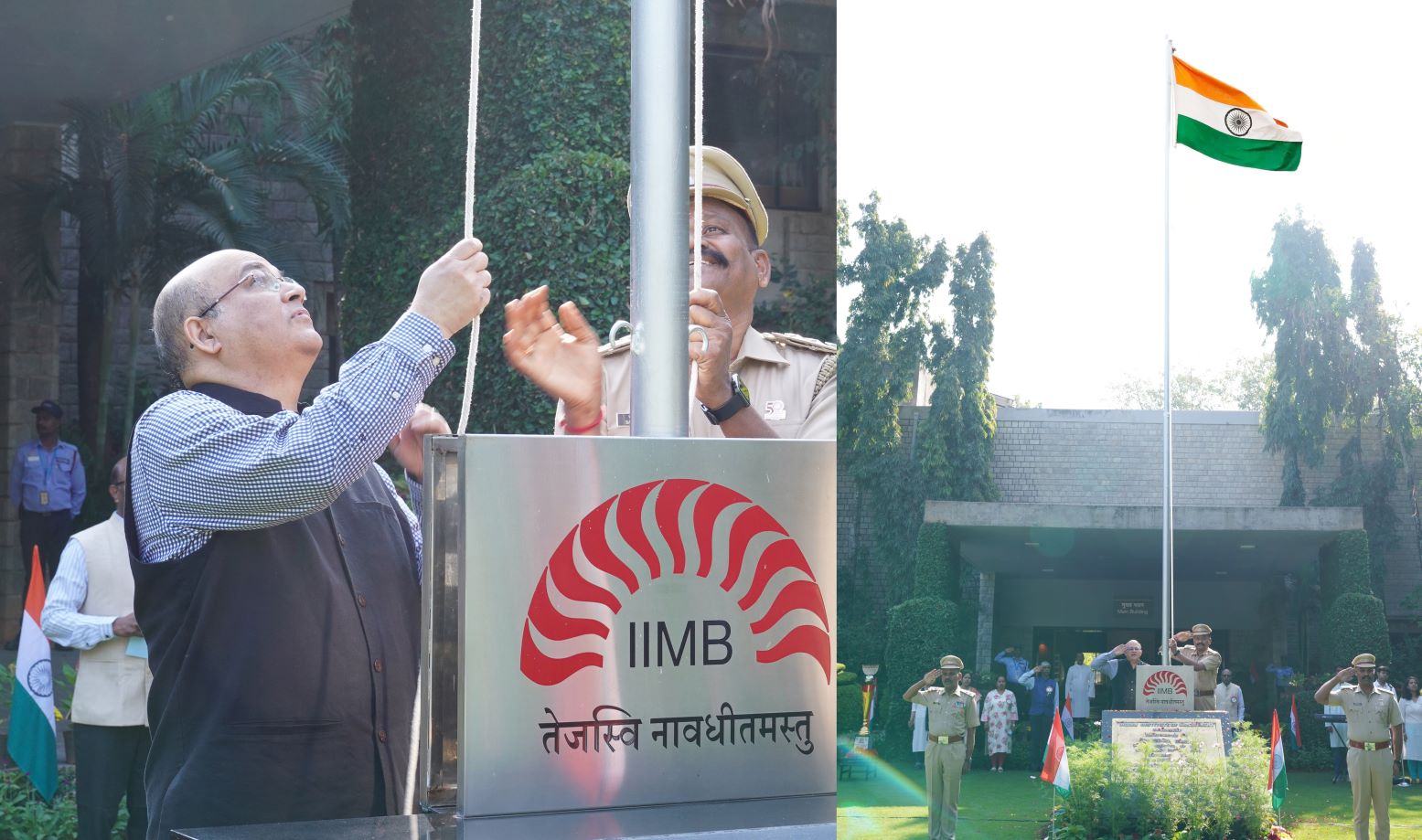 IIMB celebrates the 75th Republic Day, Professor Rishikesha T Krishnan, Director, IIMB, unfurls the national flag on 26th January 2023. 