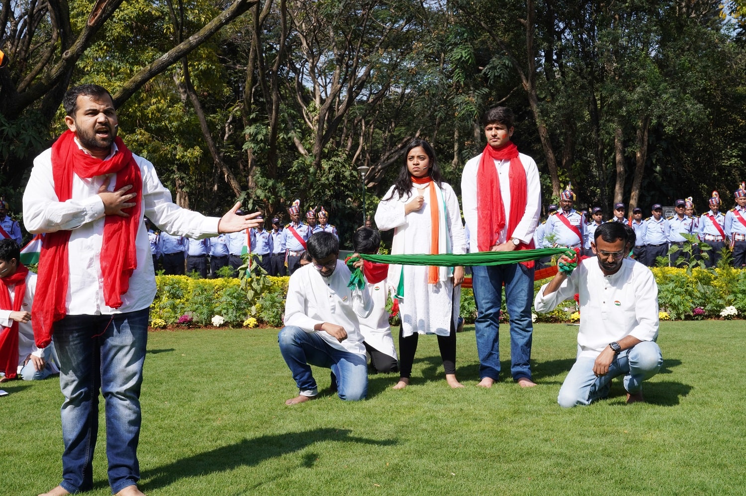 Students of IIMB mark the Republic Day celebration by performing a play, delivering a powerful social message through a skit. 