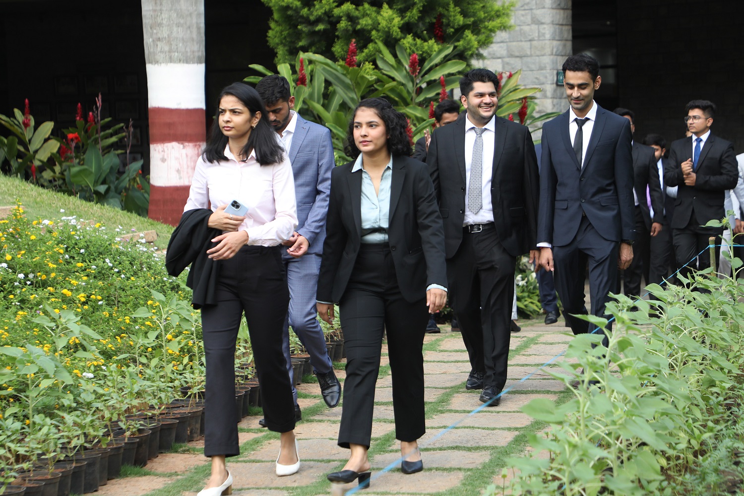 Students prepare to attend the inaugural ceremony.