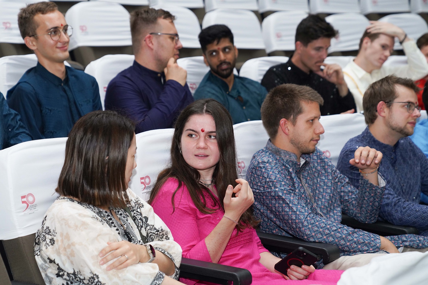 A group of international students, part of the 61 participants from 23 management schools across 12 countries, at the orientation programme at IIMB.
