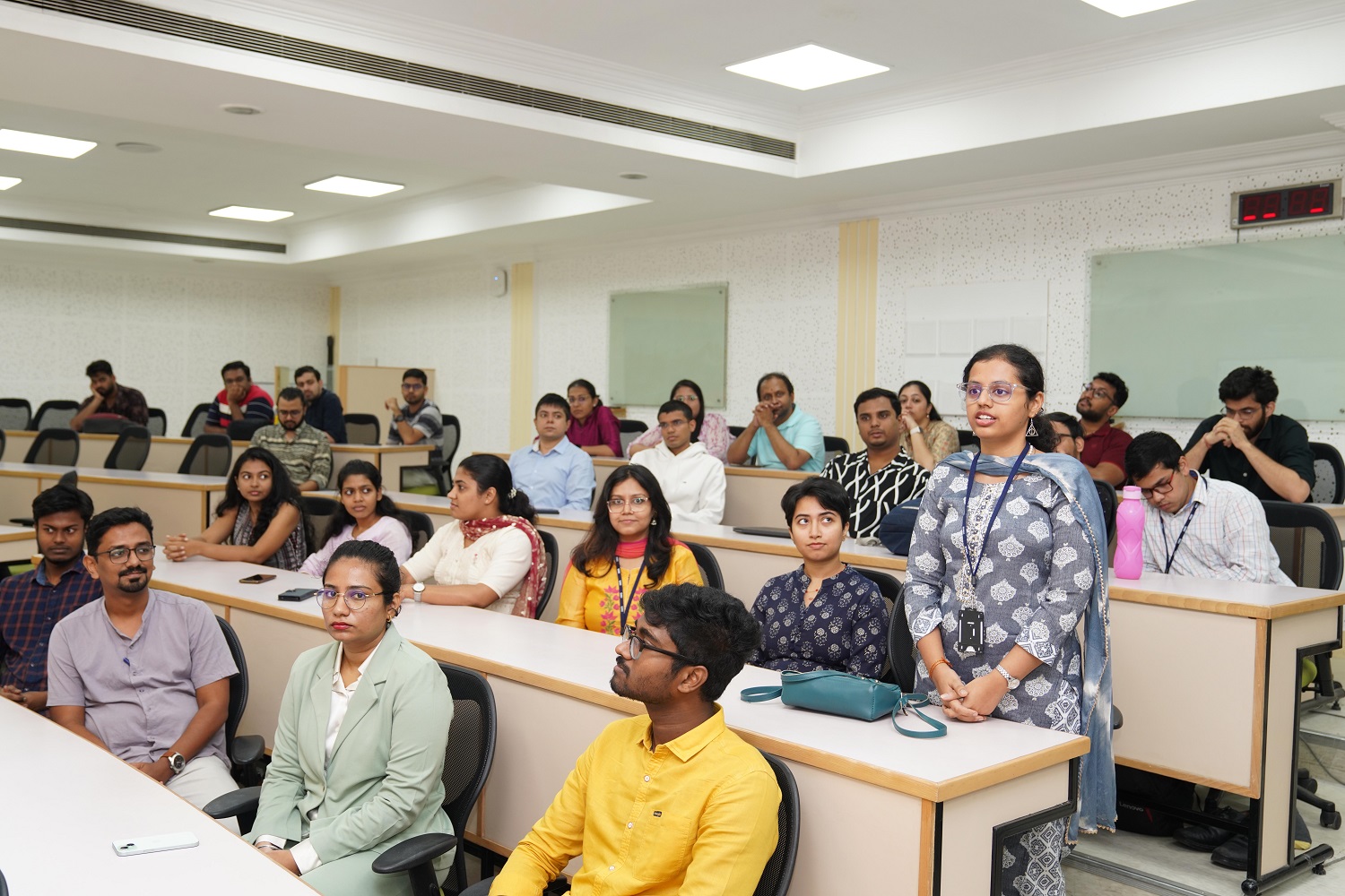 One of the PhD students shared her academic background, work experience and aspirations. 