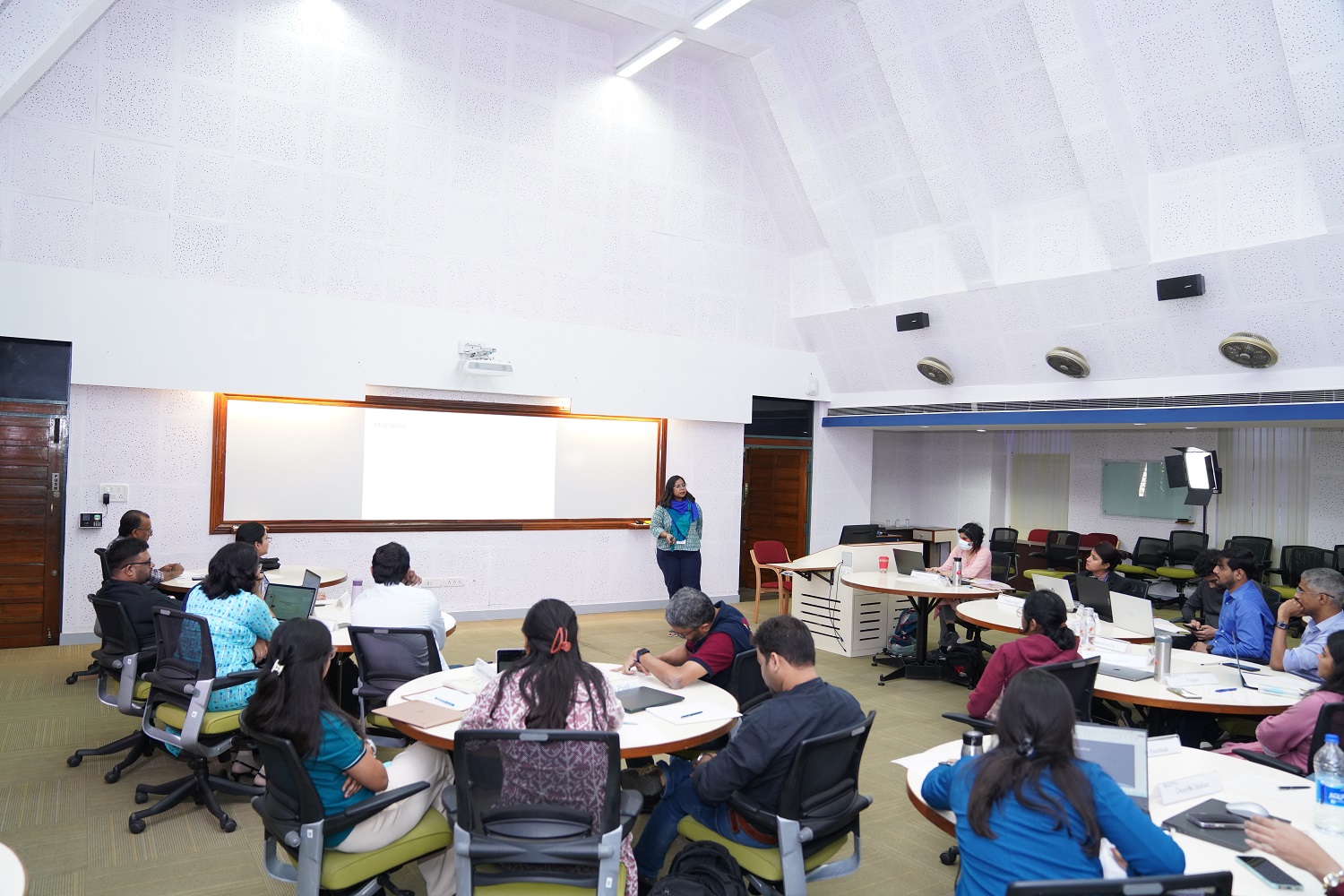 A participant taking a class during the Teaching Practicum. 