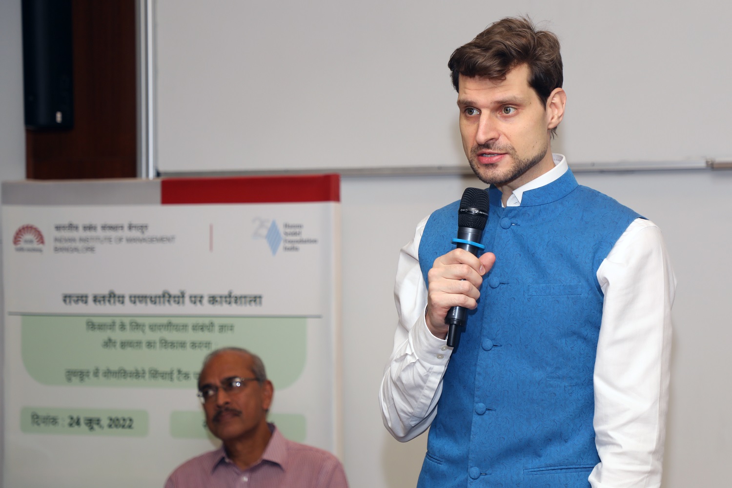 Volker Lennart Plän, Resident Representative, HSS India, speaks at the workshop.