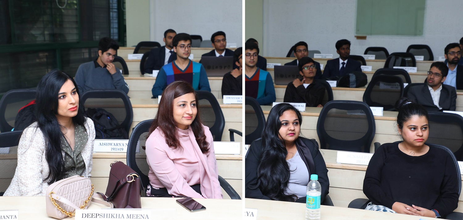 (L-R) Saloni Singh, Head of Human Resources, Affine Analytics; Tanu Verma, Head Marketing and Alliance, Affine Analytics; Shuchi Sureka, Analytics and Data Science Manager, Affine Analytics and Tanvi Mandloi, Analytics and Data Science Manager, Affine Analytics, at Spectra, organized by the Analytics Society, a club of the two-year MBA programme at IIM Bangalore, on December 22, 2019.