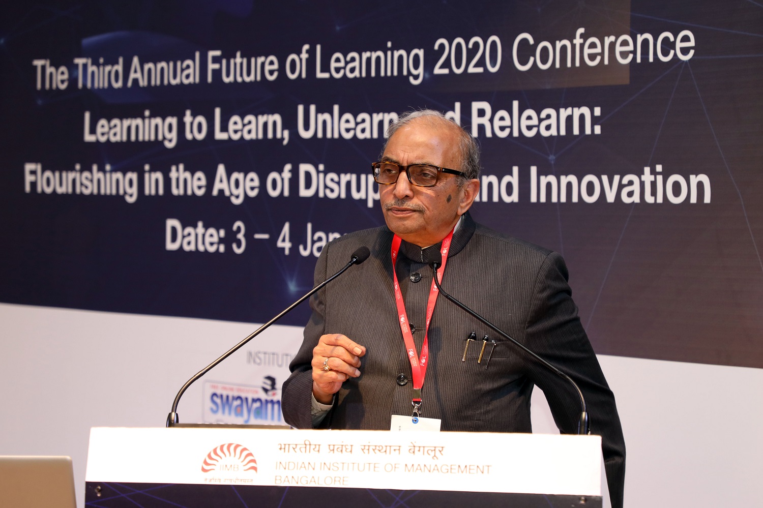 Prof. Deepak Phatak, FoL 2020 Conference Co-Chair, IIT Bombay, at the closing ceremony.