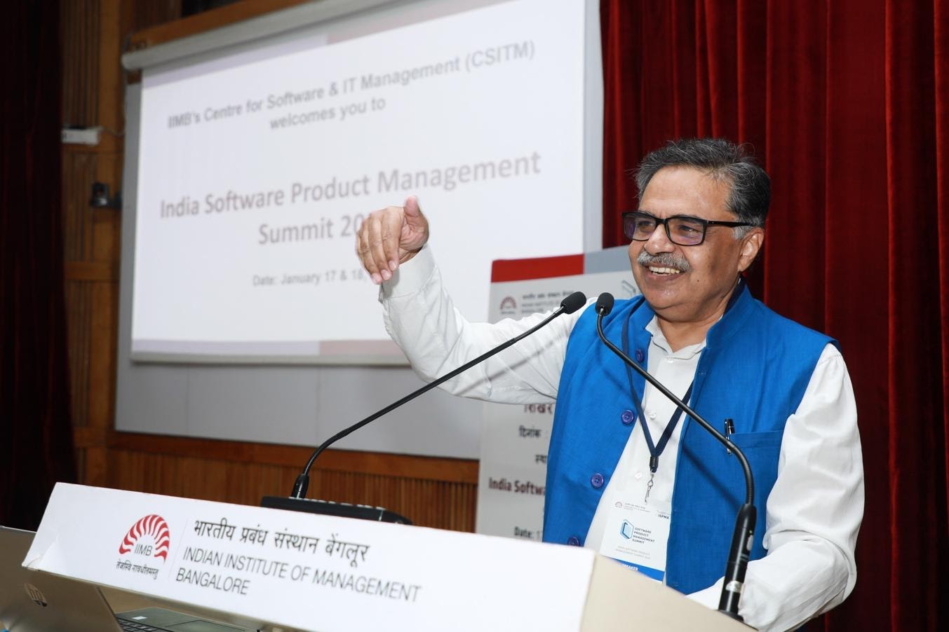 Prof. Abhoy K Ojha, Dean, Academic Programmes, IIMB, delivers the inaugural address at the summit.