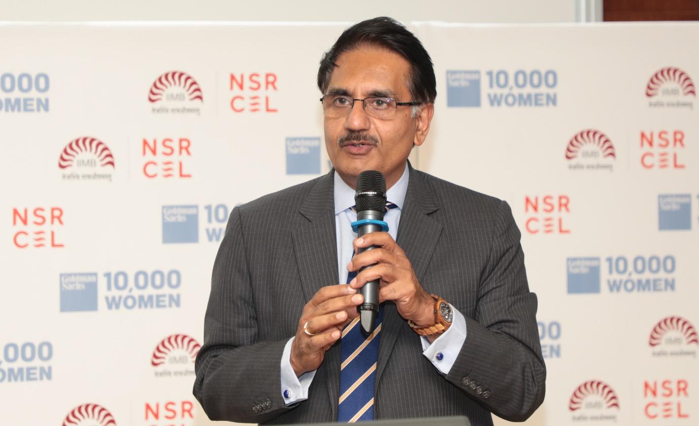 Ravi Krishnan, Chief Administrative Officer, Goldman Sachs, Bengaluru, highlights the significance of the partnership between Goldman Sachs and IIM Bangalore at the Graduation Ceremony of the 10,000 Women Program.