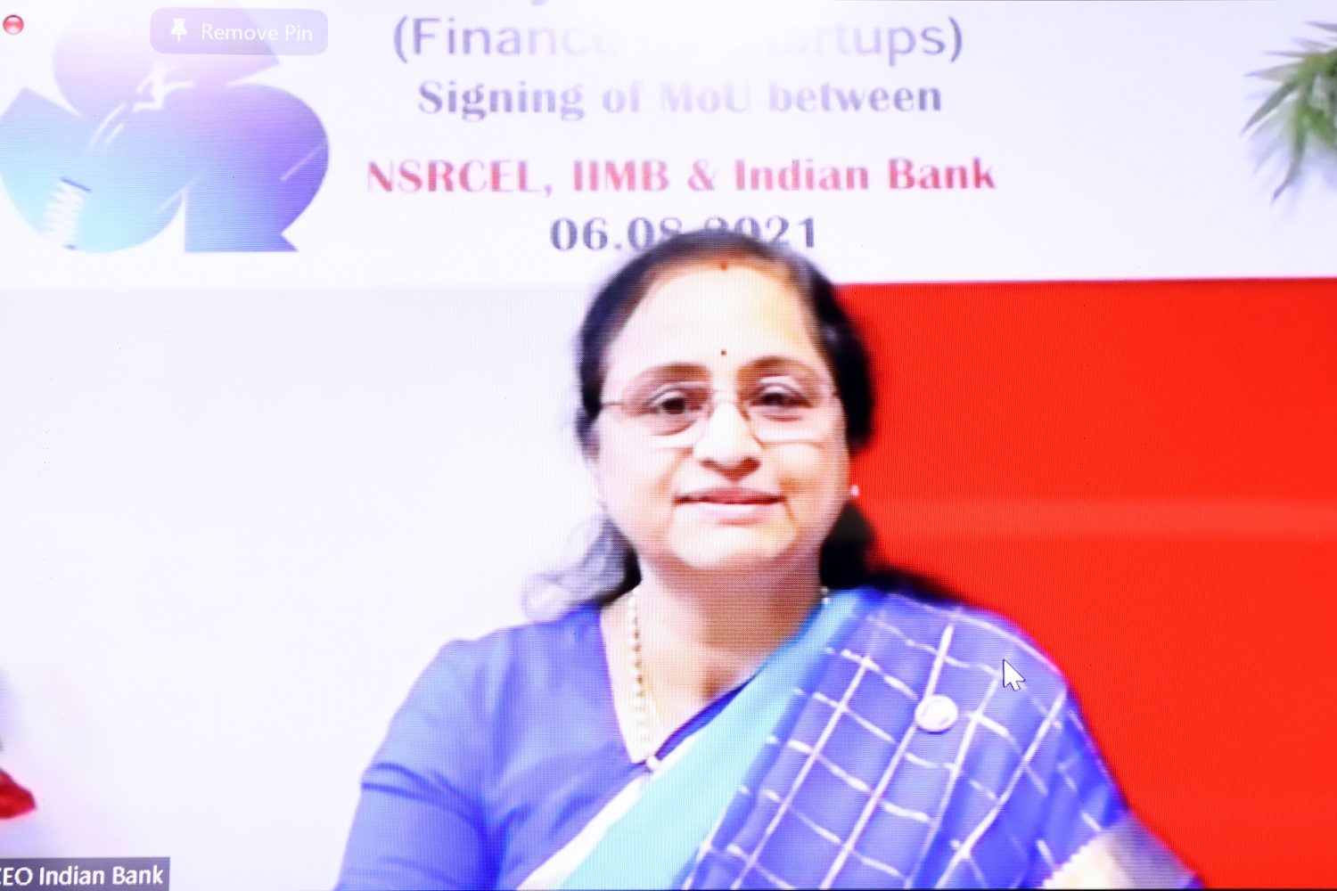 Padmaja Chunduru, MD & CEO, Indian Bank, joins the event virtually and speaks about the Ind Spring Board scheme of the bank.