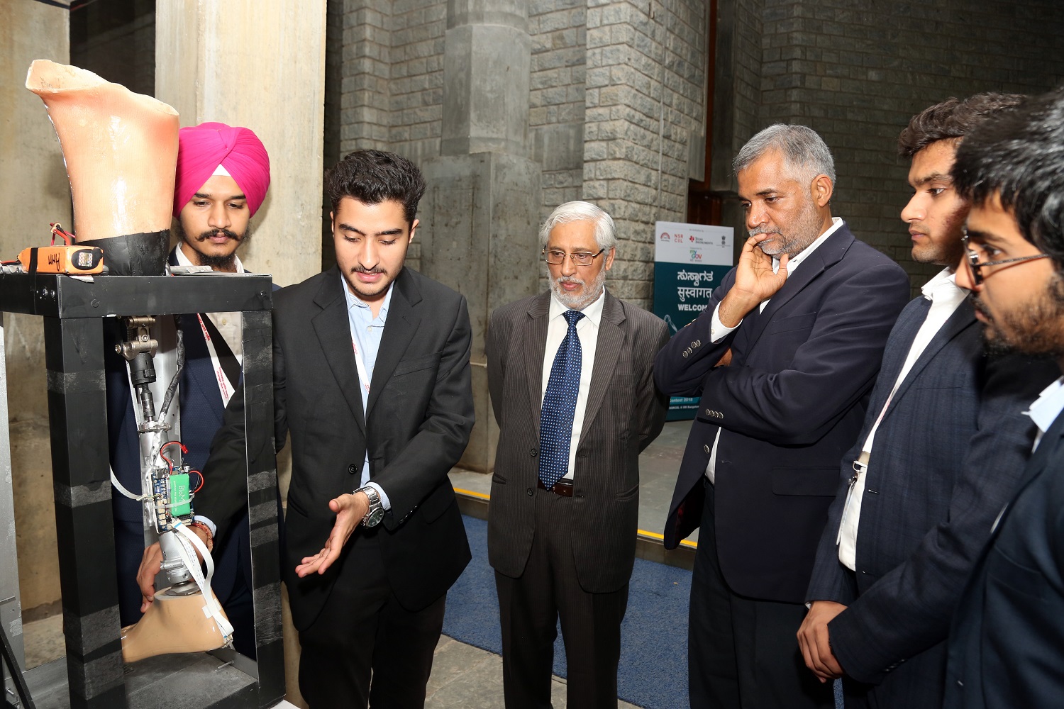 Students showcase their innovations to guests from Texas Instruments at the India Innovation Challenge Design Contest (IICDC) 2018 finals, on July 23, 2019, at IIM Bangalore.