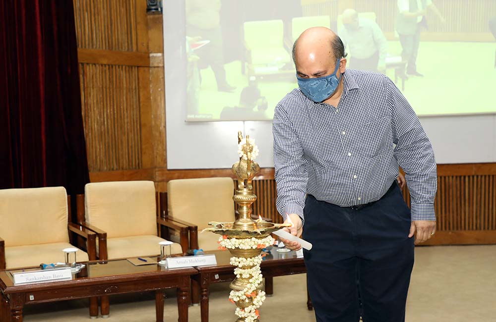 Prof. Rishikesha T Krishnan, Director, IIMB, at the valedictory ceremony for Batch 1 of the Mahatma Gandhi National Fellowship (MGNF) Programme on March 04, 2022.