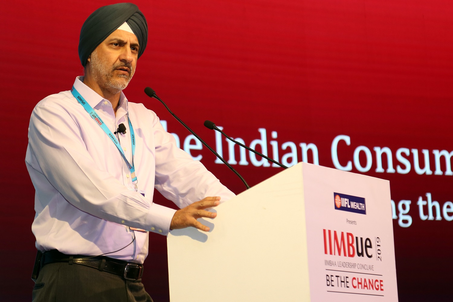 RV Raman, author, moderator Rahul Singh, Secretary, IIMBAA Singapore, Hari Seshadri, MD, Karur Vysya Bank, and Dipesh Shah, Managing Director at Samsung Research India, at a panel discussion, at IIMBue 2019, on July 27.