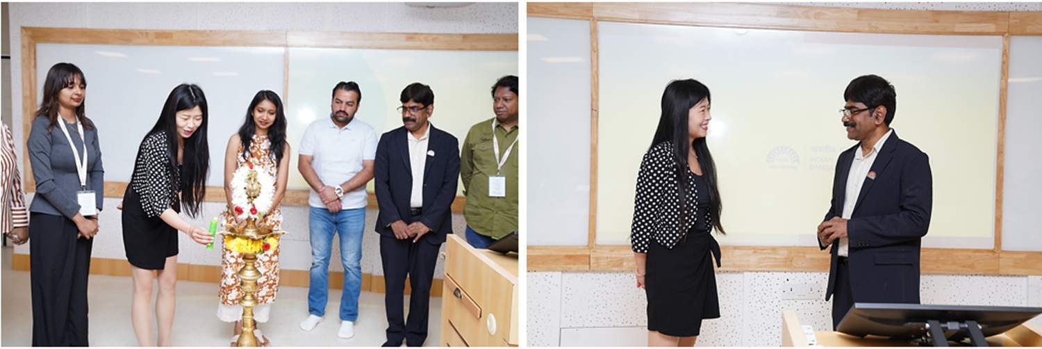 Professor U. Dinesh Kumar, Director In-charge and faculty member in Decision Sciences at IIM Bangalore, and Professor Mengyi Xu, Assistant Professor of Human Resource Management and Director of the Full-time MBA at Birmingham Business School, inaugurate the immersive academic and cultural exchange programme hosted by the Centre for Teaching and Learning (CTL) from 1 to 5 June, 2026.