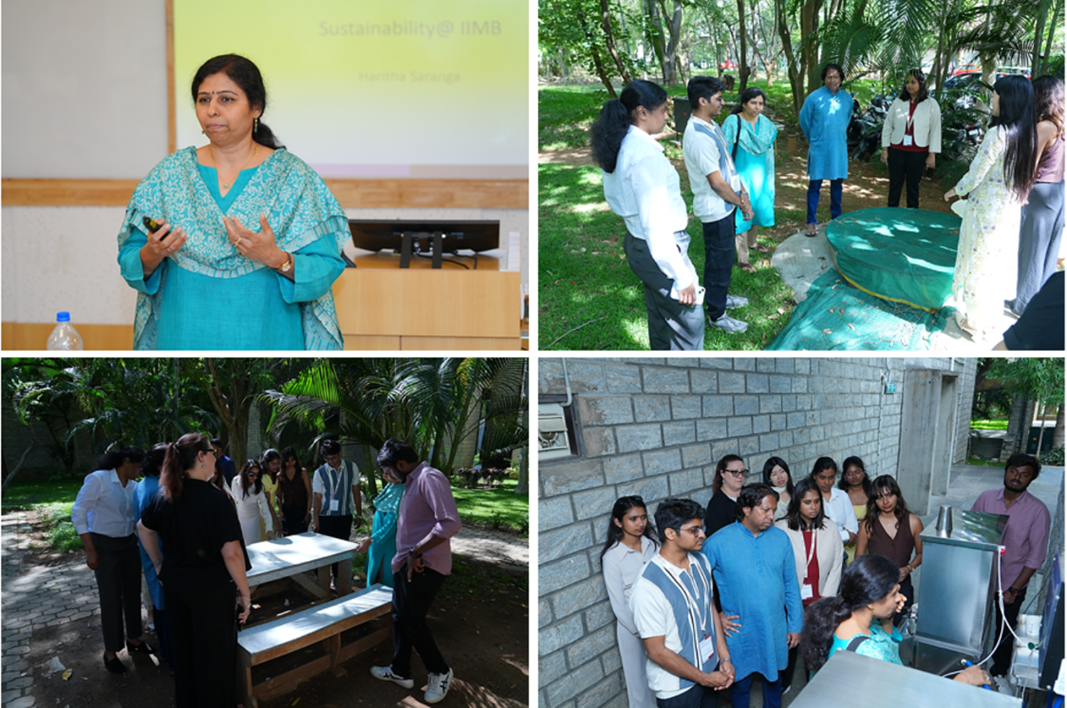 Prof. Haritha Saranga, Chairperson, Sustainability Taskforce and faculty member in the Production & Operations Management area at IIMB, leads an engaging session on Sustainability Practices at the Institute.